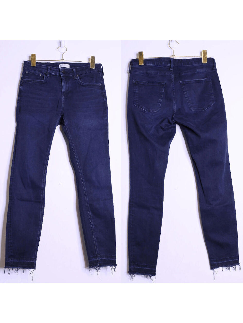 Zara Dark Blue Distressed Skinny Jeggings - 6